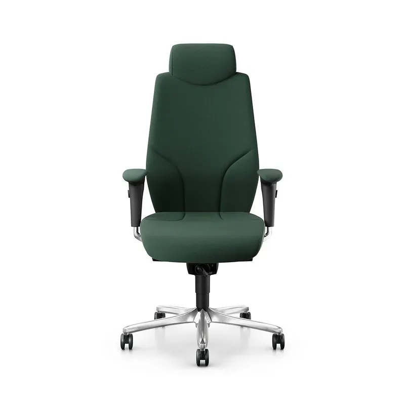 Giroflex 64-9778 executive chair with 4D armrests, Dark green/Chrome-plated, New, Ergonomic chair - ideal for flexible working