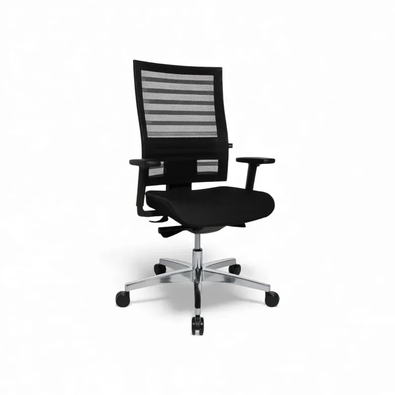 Office chair Topstar Tradingzone with 1D armrests, Black/Chrome-plated, New, Ergonomic chair - ideal for flexible working