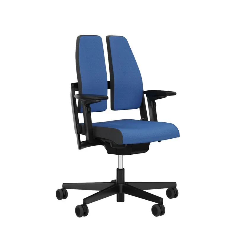 Office chair SitagXilium DuoBack swissmade with 4D armrests, Blue, New, Ergonomic chair - ideal for flexible working