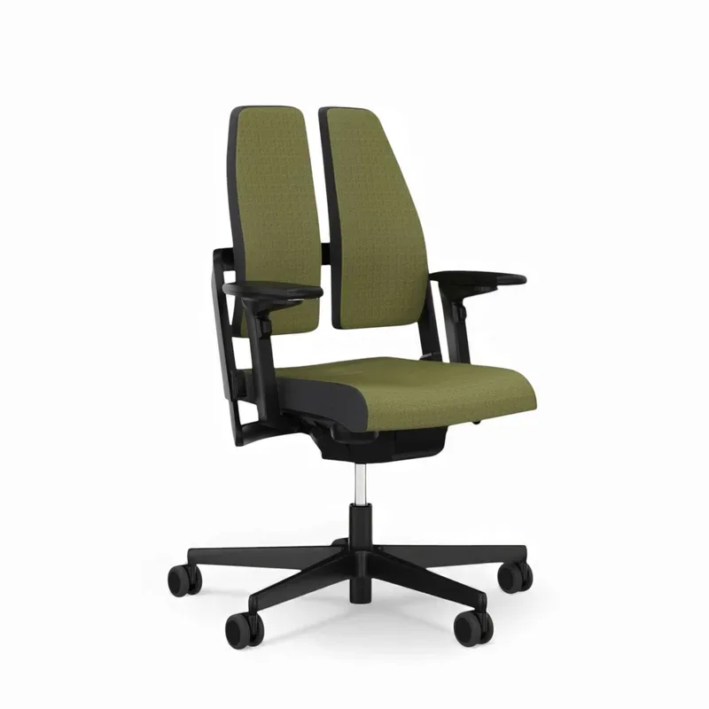 Office chair SitagXilium DuoBack swissmade with 4D armrests, Green, New, Ergonomic chair - ideal for flexible working