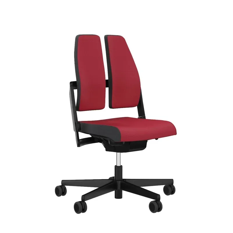 Office chair SitagXilium DuoBack swissmade without armrests, Red, New, Ergonomic chair - ideal for flexible working