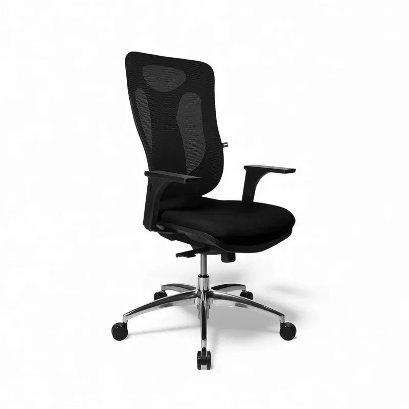 Office chair Topstar Net Pro 100 with 1D armrests, Black/High-gloss polished, New, Ergonomic chair - ideal for flexible working