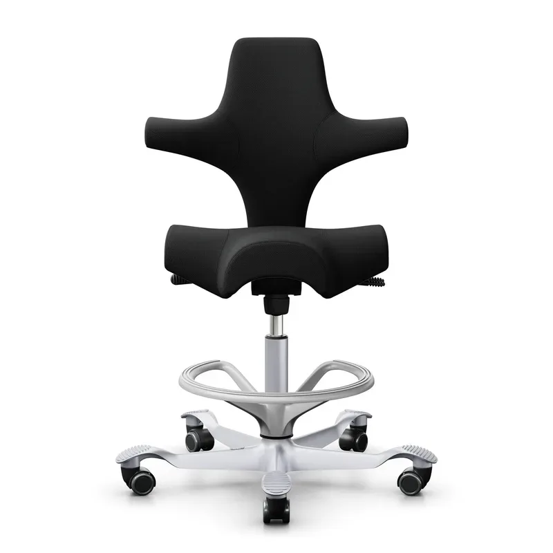 Counter stool HAG Capisco 8106, Black/Silver gray, New, Bar stool - Practical & comfortable