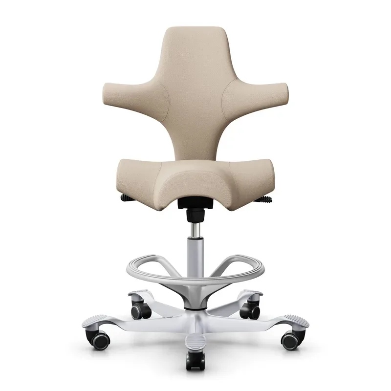 Counter stool HAG Capisco 8106, Beige/Silver gray, New, Bar stool - Practical & comfortable