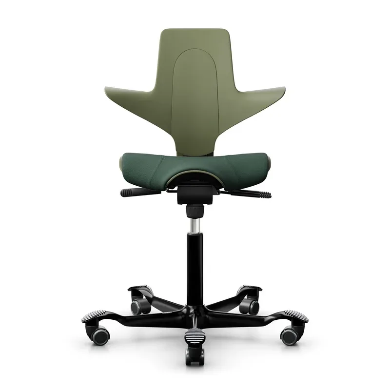 Saddle chair HAG Capisco Puls 8020, Green/Black, New, Ergonomic chair - ideal for flexible working