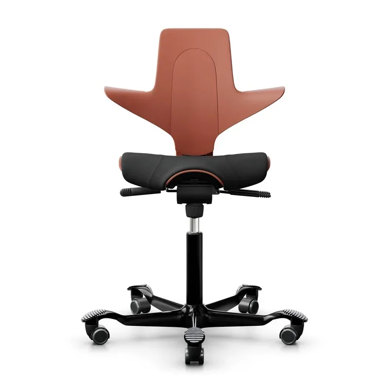 Saddle chair HAG Capisco Puls 8020, Pink-black/Black, New, Ergonomic chair - ideal for flexible working