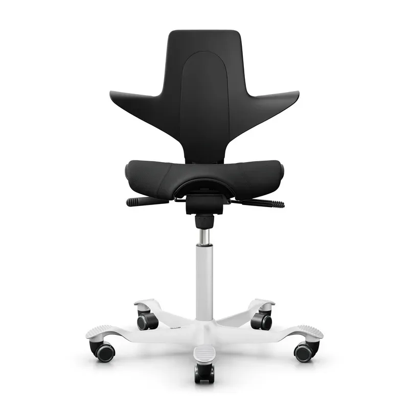 Saddle chair HAG Capisco Puls 8020, Black/White, New, Ergonomic chair - ideal for flexible working