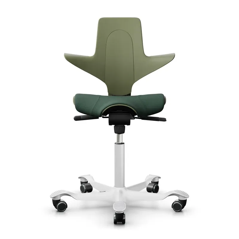 Saddle chair HAG Capisco Puls 8020, Green/White, New, Ergonomic chair - ideal for flexible working