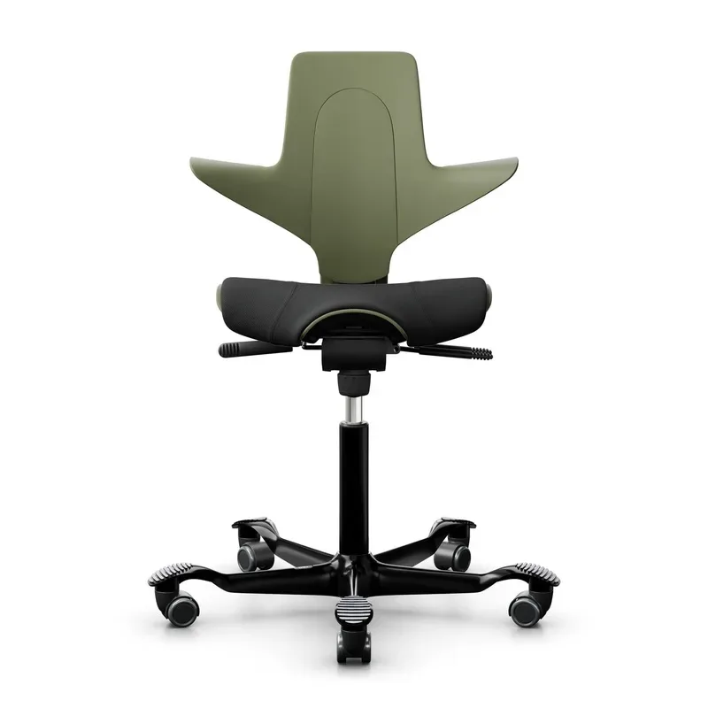 Saddle chair HAG Capisco Puls 8020, Green-black/Black, New, Ergonomic chair - ideal for flexible working