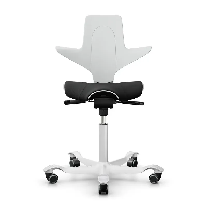 Saddle chair HAG Capisco Puls 8020, White-black/White, New, Ergonomic chair - ideal for flexible working