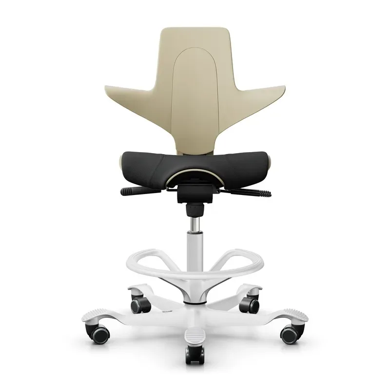Counter stool HAG Capisco Puls 8020, Yellow-black/White, New, Bar stool - Practical & comfortable