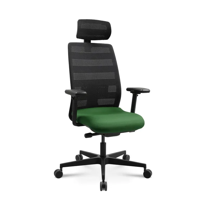 Swivel chair  Tradingzone Air with headrest & with 3D armrests Green, New, Ergonomic chair - ideal for flexible working
