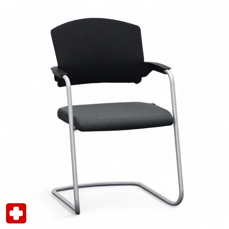 Cantilever Sitag EL100 Anthracite with fixed armrests, Free swinging, New - Perfect for visitors and guests