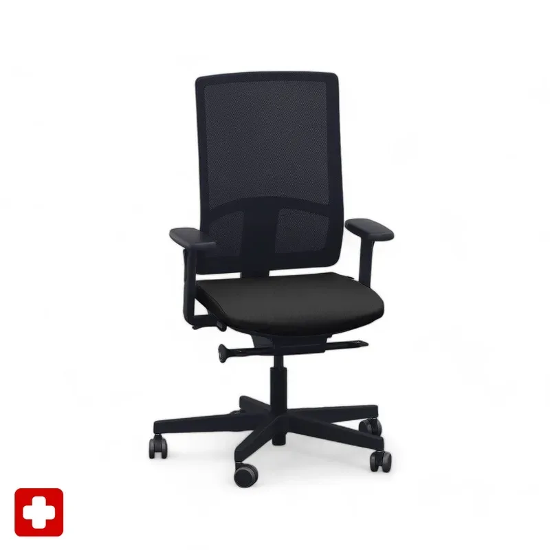 Office chair SitagPoint Tec 2 Mesh with 2D armrests, Black, New, Ergonomic chair - ideal for flexible working