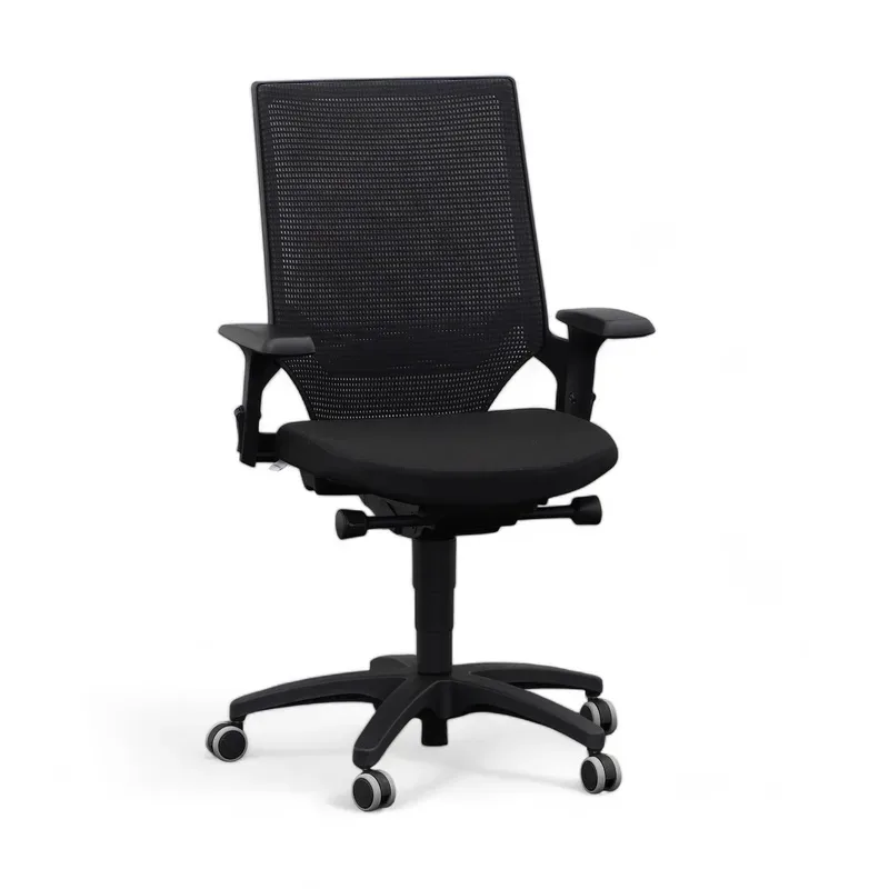 Chairzone Self One Classic office swivel chairs with 2D armrests, Black, New, Ergonomic chair - ideal for flexible working