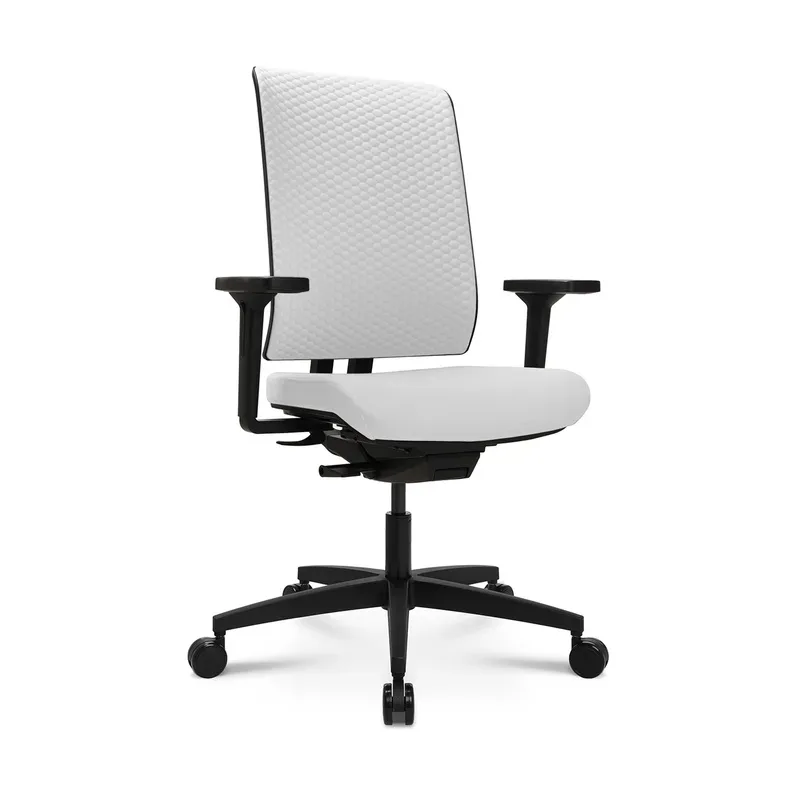 Tradingzone Green office chair with 3D armrests, White, New, Ergonomic chair - ideal for flexible working