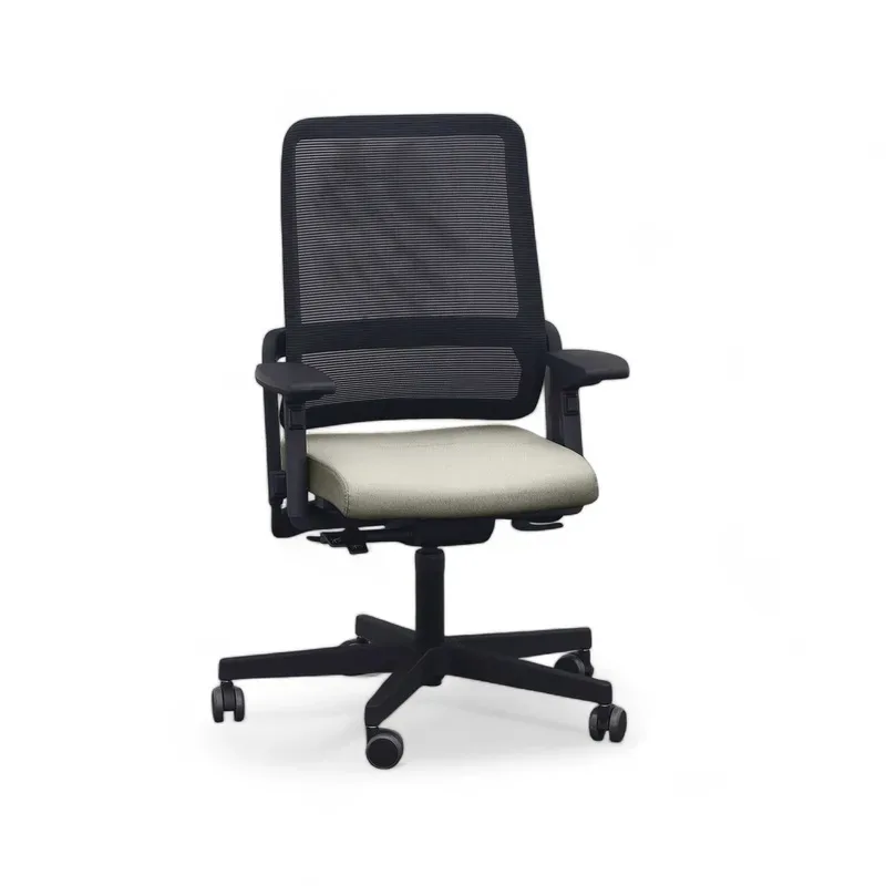 Office chair SitagXilium Mesh swissmade with 4D armrests, Beige, New, Ergonomic chair - ideal for flexible working