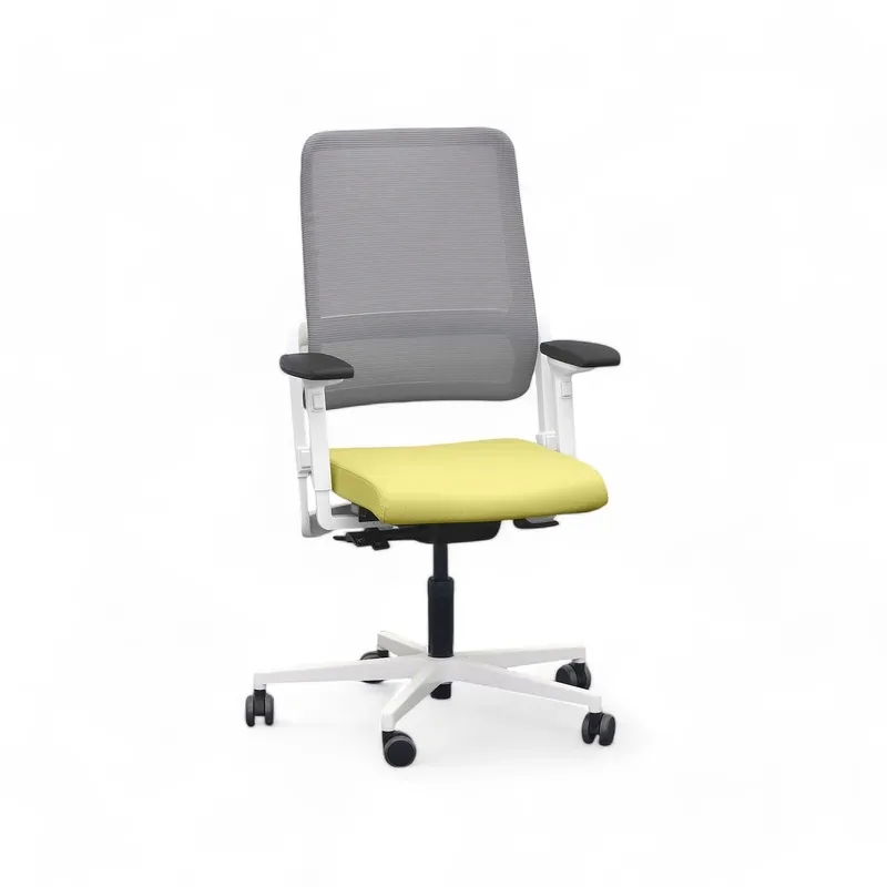 Office chair SitagXilium Mesh swissmade with 4D armrests, Yellow, New, Ergonomic chair - ideal for flexible working