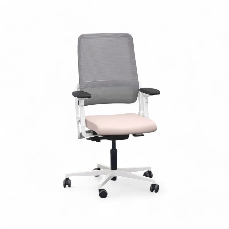 Office chair SitagXilium Mesh swissmade with 4D armrests, Pink, New, Ergonomic chair - ideal for flexible working