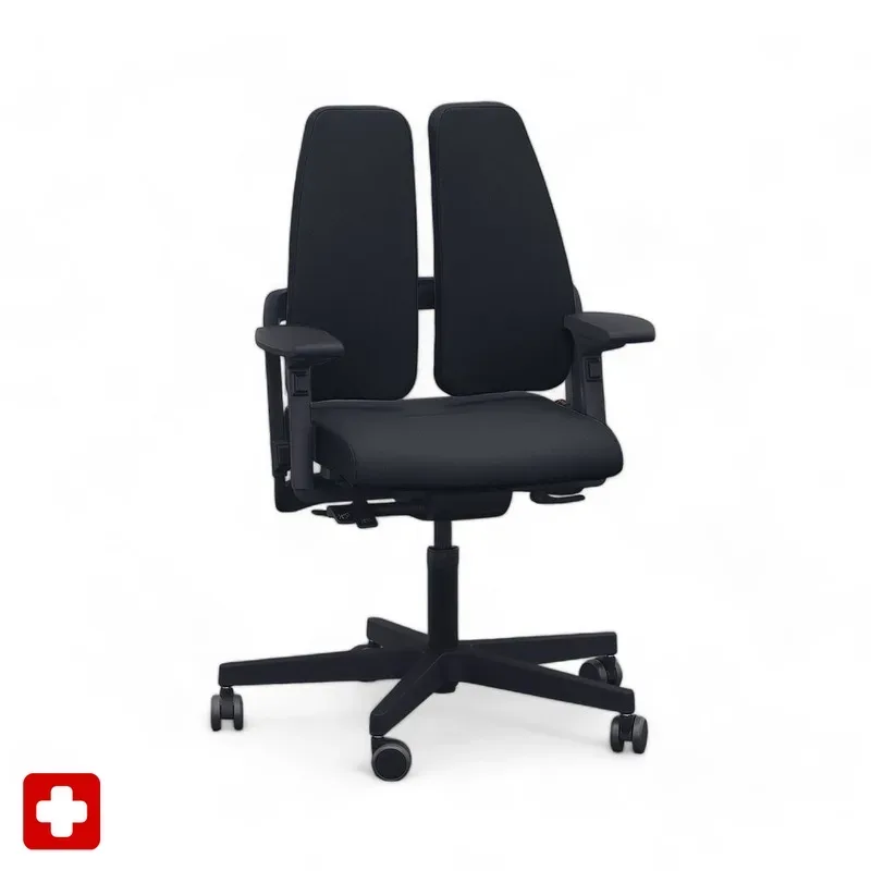Office chair SitagXilium DuoBack swissmade with 4D armrests, Black, New, Ergonomic chair - ideal for flexible working