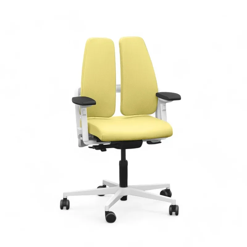 Office chair SitagXilium DuoBack swissmade ergonomic with 4D armrests, Yellow, New, Ergonomic chair - ideal for flexible working
