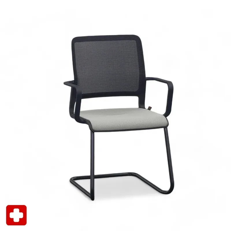Sitag SitagXilium Mesh cantilever chair Gray with fixed armrests, Free swinging, New - Perfect for visitors and guests