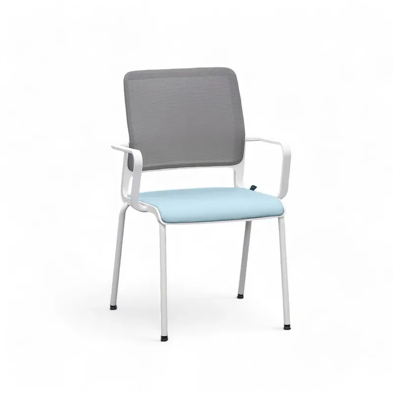 4-legged chairs Sitag SitagXilium Mesh Blue with fixed armrests, New - Perfect for office and reception