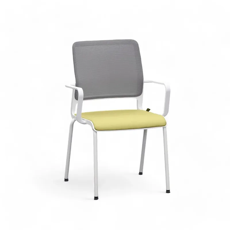 4-legged chairs Sitag SitagXilium Mesh Yellow with fixed armrests, New - Perfect for office and reception