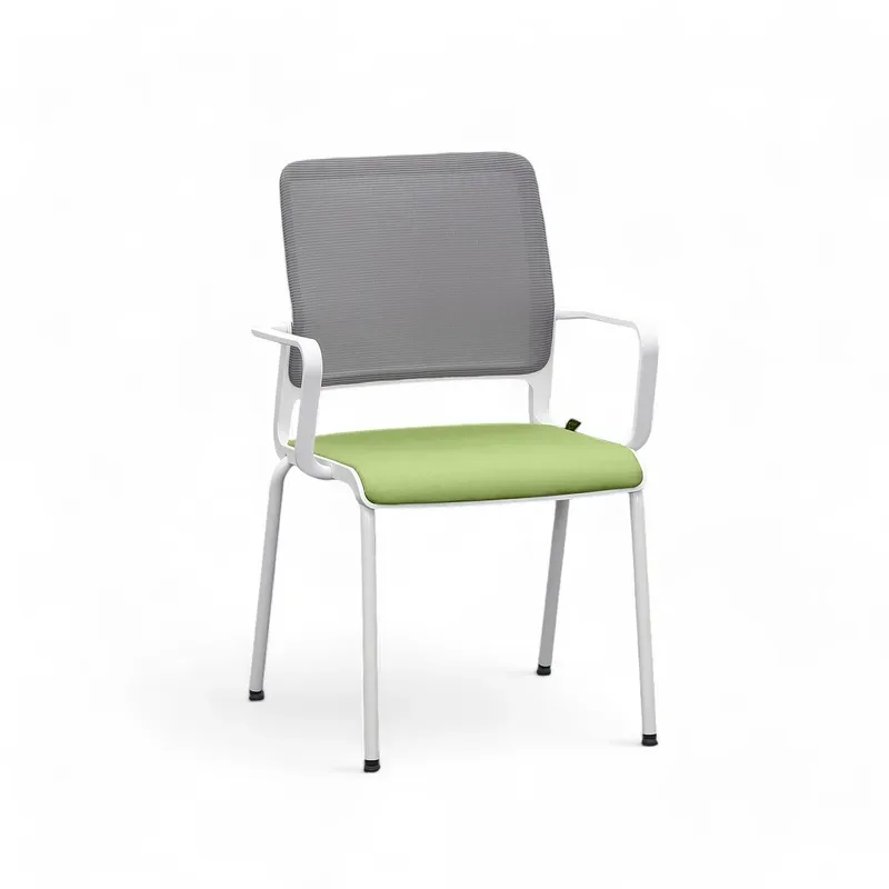 4-legged chairs Sitag SitagXilium Mesh Green with fixed armrests, New - Perfect for office and reception