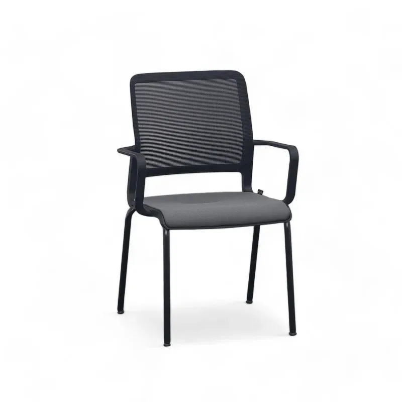 Sitag SitagXilium Mesh visitor chair Black with fixed armrests, New - Perfect for office and reception