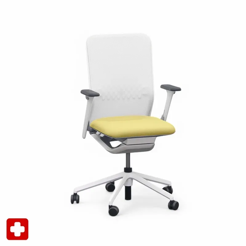 Office swivel chair Sitag SitagTeam Mesh with 2D armrests, Yellow, New, Ergonomic chair - ideal for flexible working