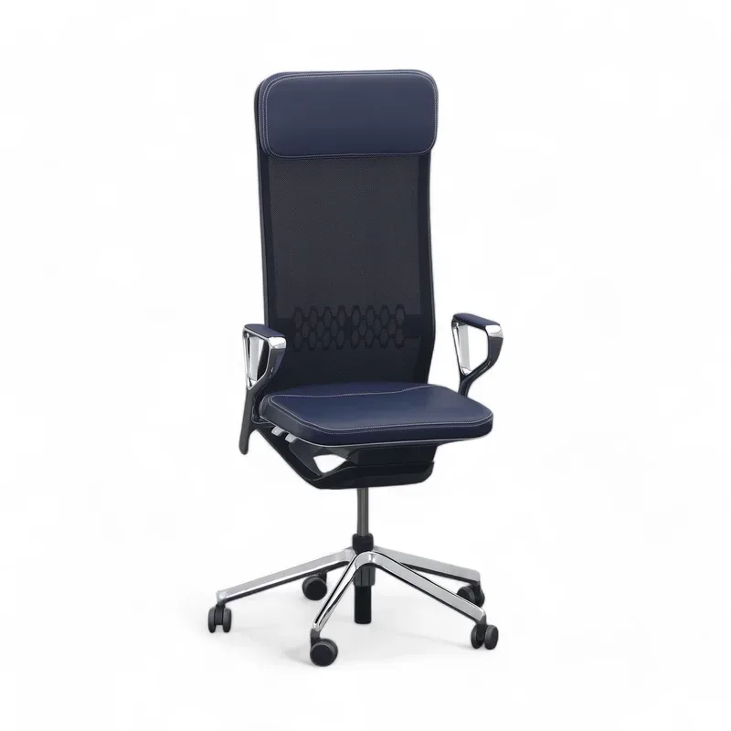 Executive chair SitagTeam Highback Mesh swissmade with ring armrests, Blue, New, Ergonomic chair - ideal for flexible working