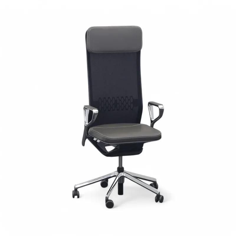 Executive chair SitagTeam Highback Mesh swissmade with ring armrests, Gray, New, Ergonomic chair - ideal for flexible working