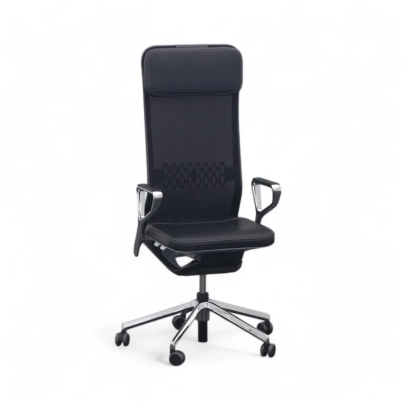 Executive chair SitagTeam Highback Mesh swissmade with ring armrests, Black, New, Ergonomic chair - ideal for flexible working