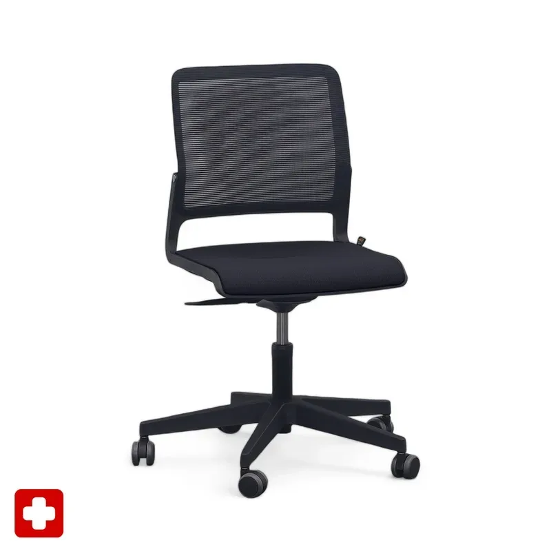Conference chair Sitag SitagXilium Mesh without armrests, Black, New - Ergonomic & height-adjustable