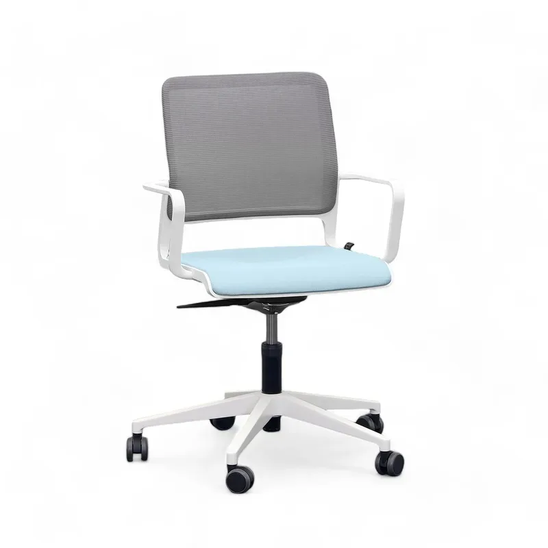 Conference chair Sitag SitagXilium Mesh with fixed armrests, Blue, New - Ergonomic & height-adjustable