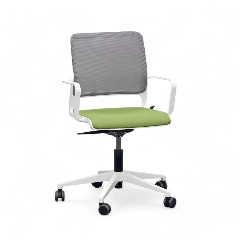 Conference chair Sitag SitagXilium Mesh with fixed armrests, Green, New - Ergonomic & height-adjustable