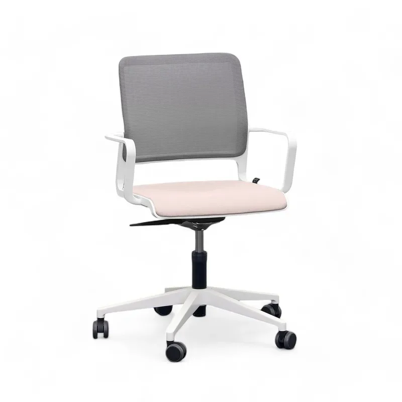 Conference chair Sitag SitagXilium Mesh with fixed armrests, Pink, New - Ergonomic & height-adjustable