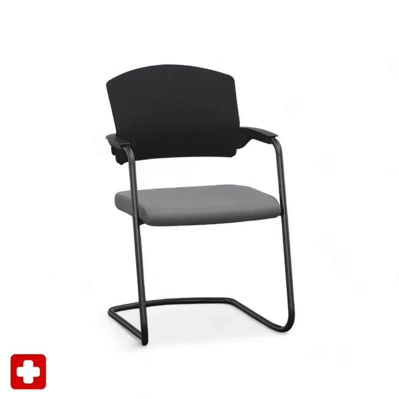 Cantilever Sitag EL100 Gray with fixed armrests, Free swinging, New - Perfect for visitors and guests