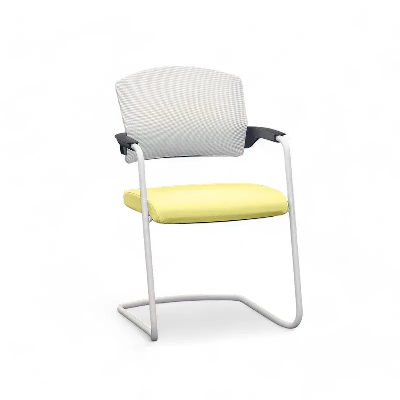 Cantilever Sitag EL100 Yellow with fixed armrests, Free swinging, New - Perfect for visitors and guests