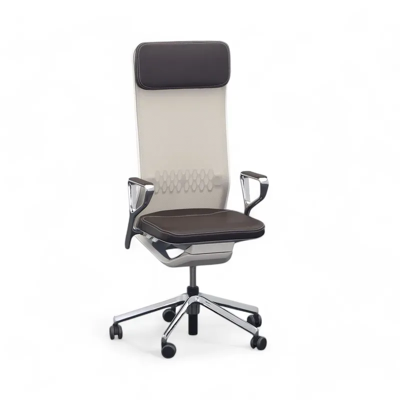 Executive chair SitagTeam Highback Mesh swissmade with ring armrests, Dark brown, New, Ergonomic chair - ideal for flexible working