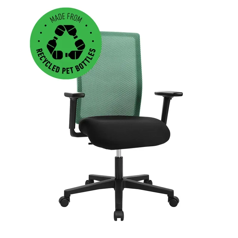 Topstar Free Point office chair with 1D armrests, Green, New, Ergonomic chair - ideal for flexible working