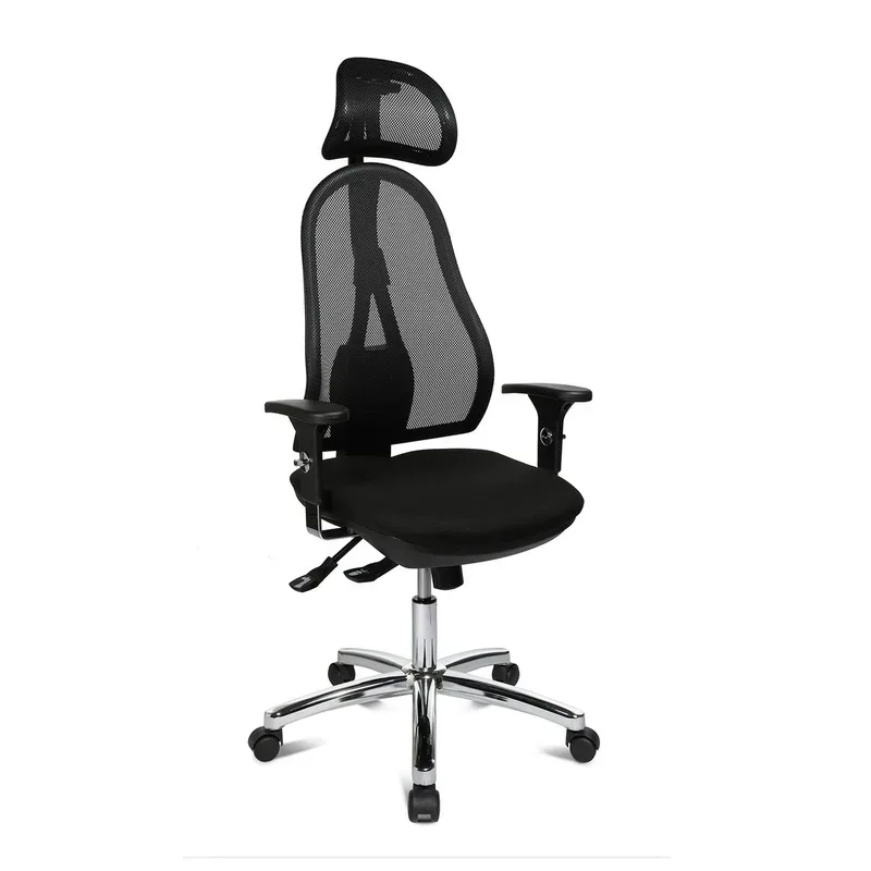 Office chair Topstar High Life with 1D armrests, Black/Black, New, Ergonomic chair - ideal for flexible working