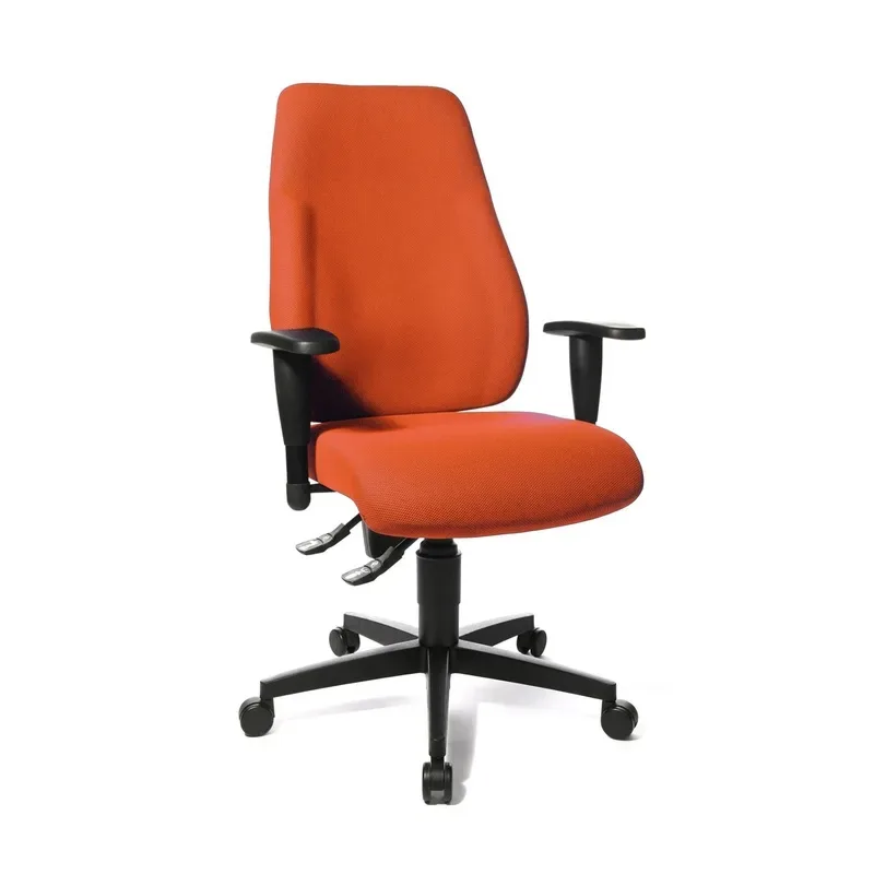 Office swivel chair Topstar Lady Sitness with 3D armrests, Orange, New, Ergonomic chair - ideal for flexible working