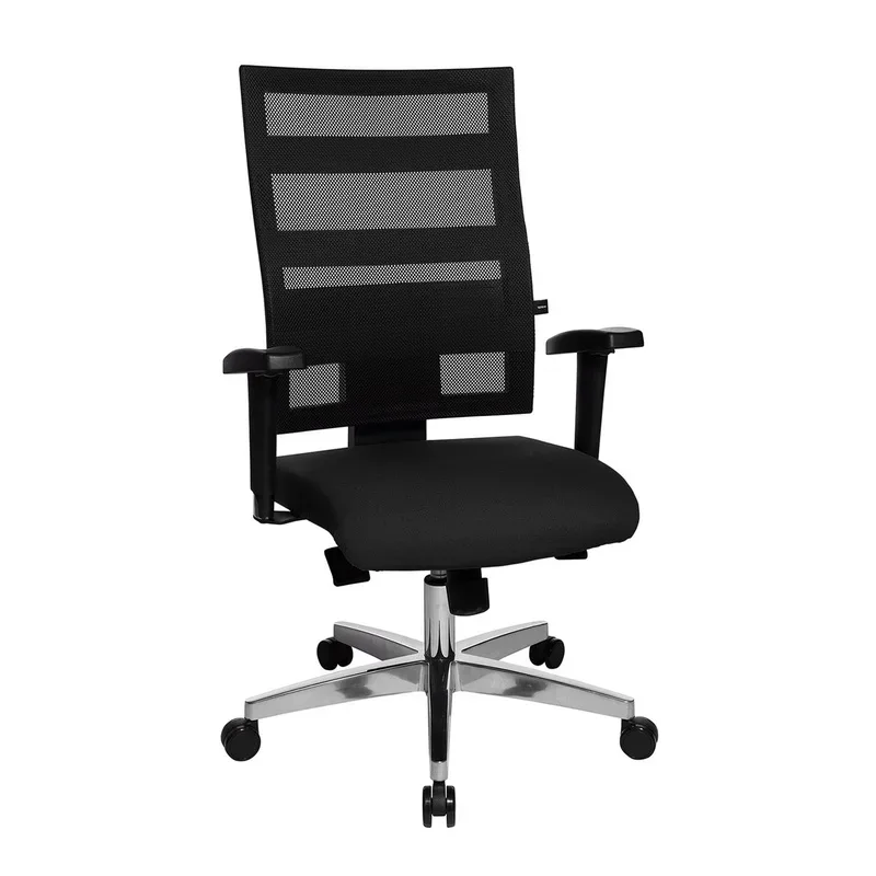 Office chair Topstar X-Pander with 1D armrests, Black/Chrome-plated, New, Ergonomic chair - ideal for flexible working