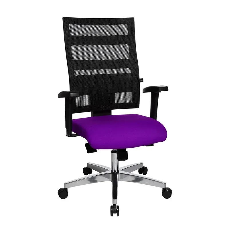 Office chair Topstar X-Pander with 1D armrests, Purple/Chrome-plated, New, Ergonomic chair - ideal for flexible working