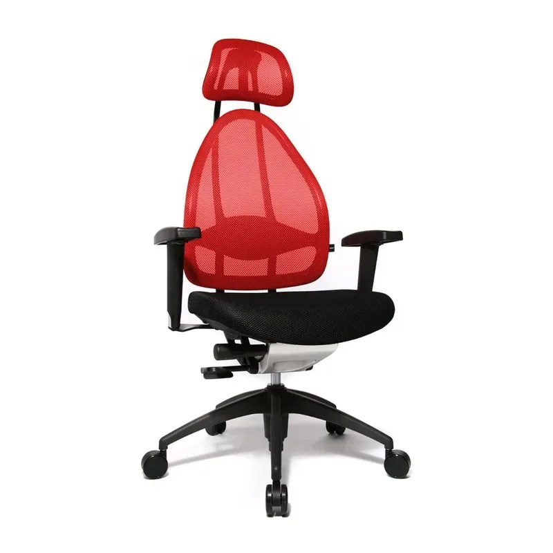 Office chair Topstar Open Art 2010 with 2D armrests, Red/Black, New, Ergonomic chair - ideal for flexible working
