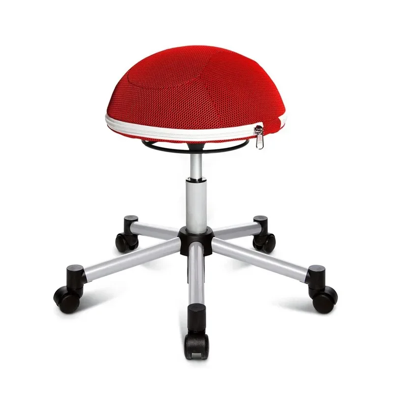 Office stool Topstar Sitness Half Ball Red/Silver gray, New, Dynamic sitting - ideal for healthy sitting