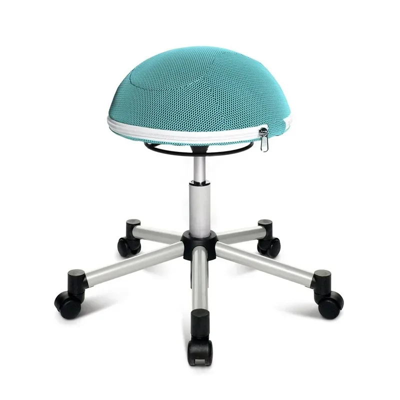 Office stool Topstar Sitness Half Ball Light blue/Silver gray, New, Dynamic sitting - ideal for healthy sitting