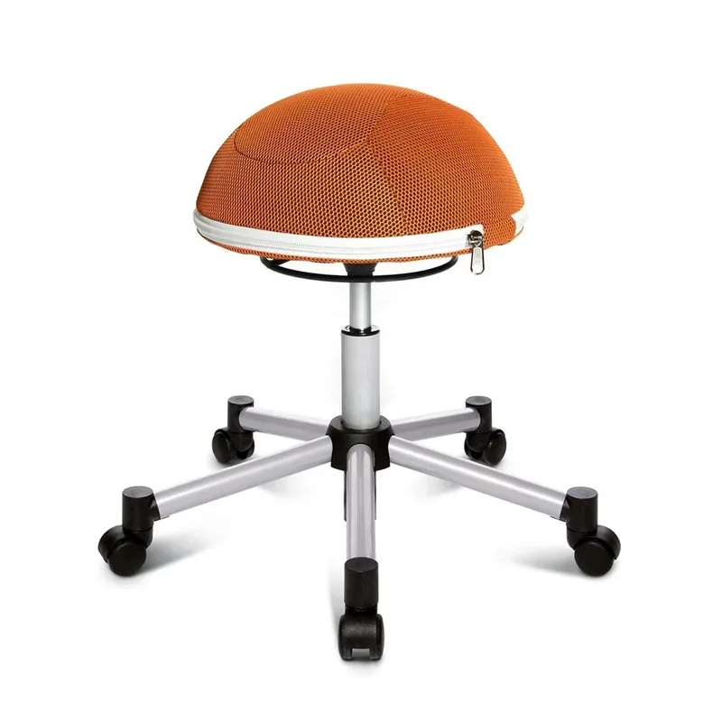 Office stool Topstar Sitness Half Ball Orange/Silver gray, New, Dynamic sitting - ideal for healthy sitting